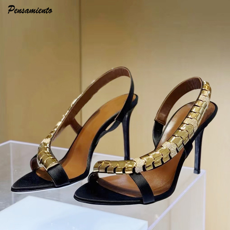 Luxury Lifestyle - Luxury Rhinestones Sequined Satin Women Gladiator